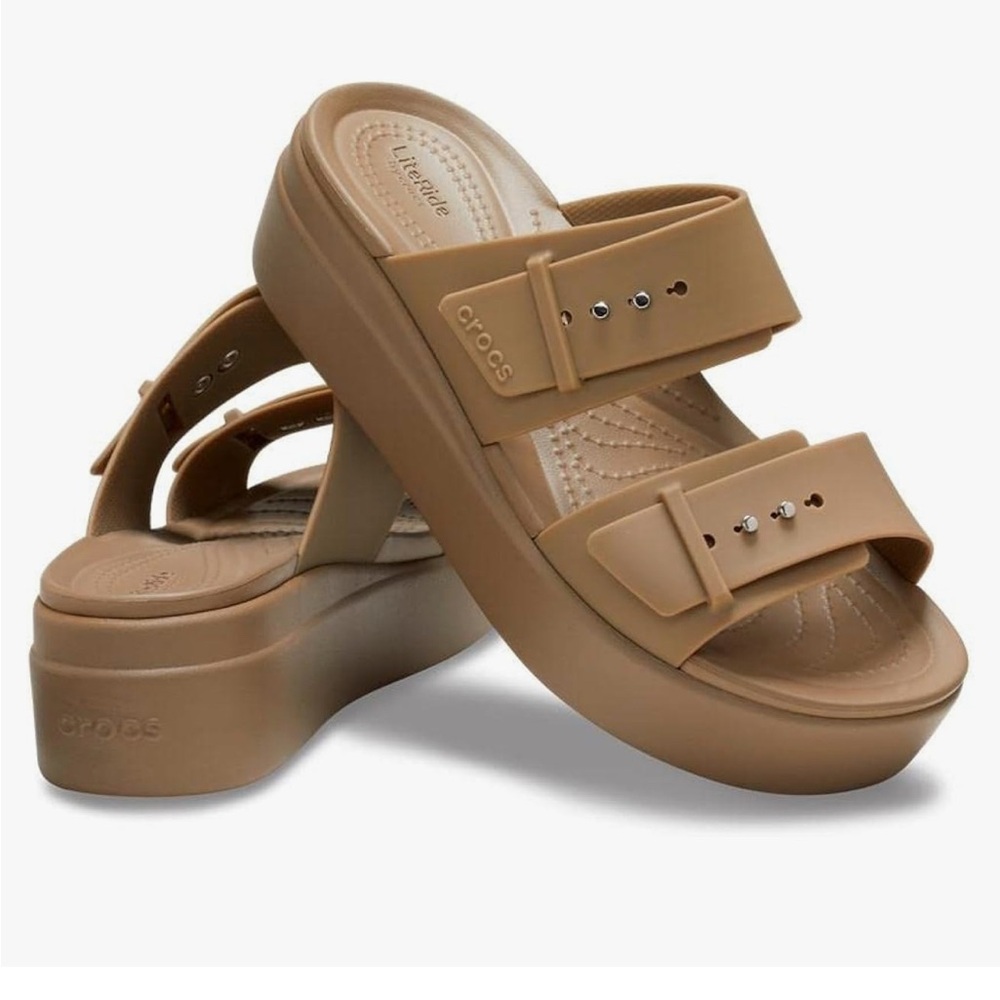 Crocs Women's Tan Platform Sandals - Picture 3 of 12